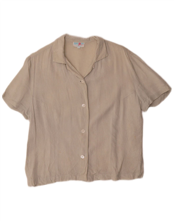 Camisa feminina de manga curta Balloon EU 40 seda bege médio