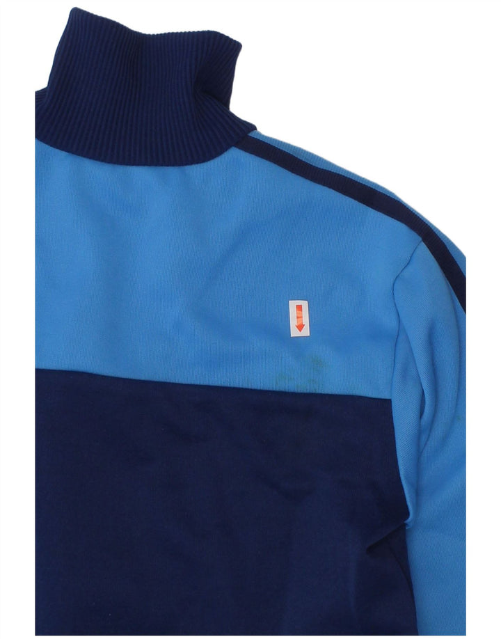 ADIDAS Meninos Tracksuit Top Jacket 9-10 Anos Azul Marinho Colorblock