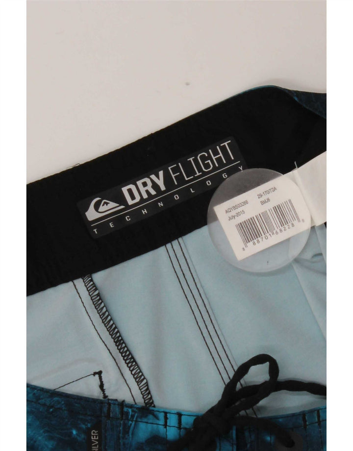 Shorts de natação masculino Quiksilver pequeno poliéster geométrico azul