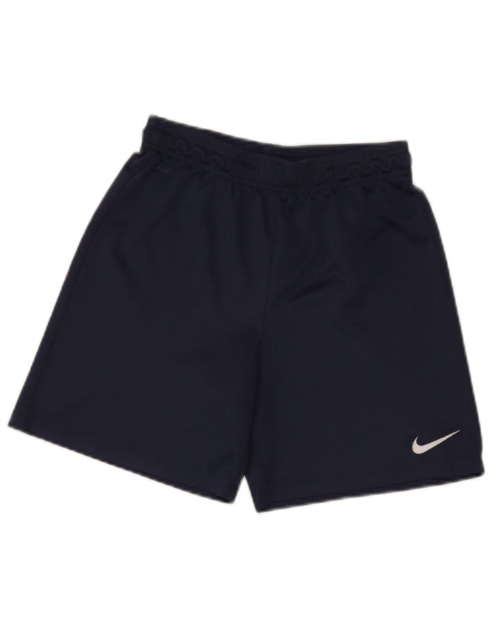 Shorts esportivos Nike Boys Dri Fit 12-13 anos grandes azul marinho poliéster