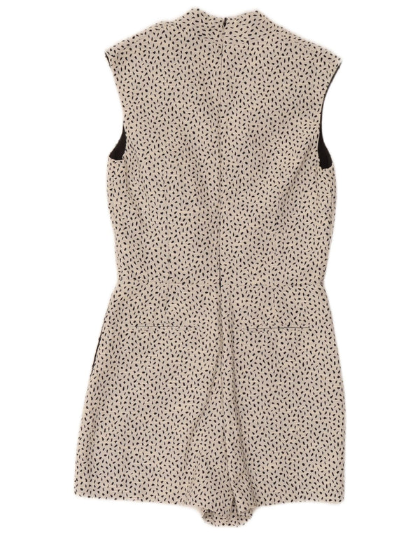Macacão feminino Reiss UK 8 pequeno algodão manchado branco