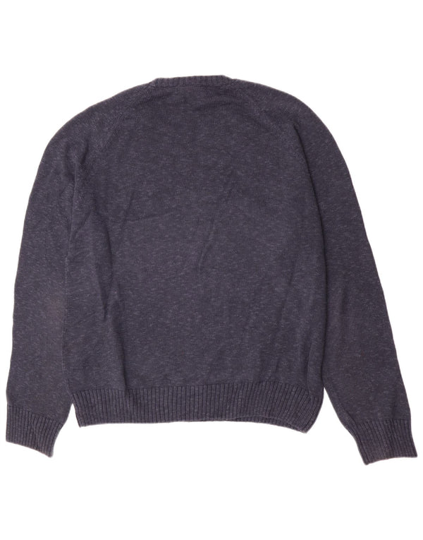 Suéter masculino Timberland com gola redonda XL azul marinho algodão manchado