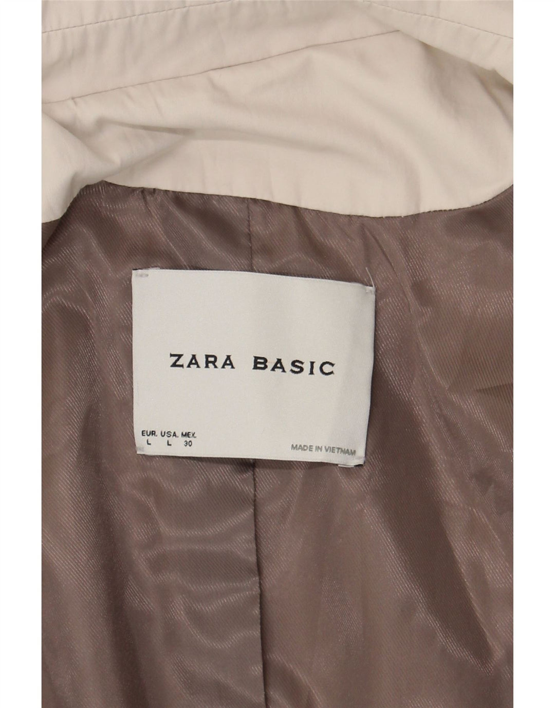 Zara Womens Open Trench Coat UK 16 Grande Off White