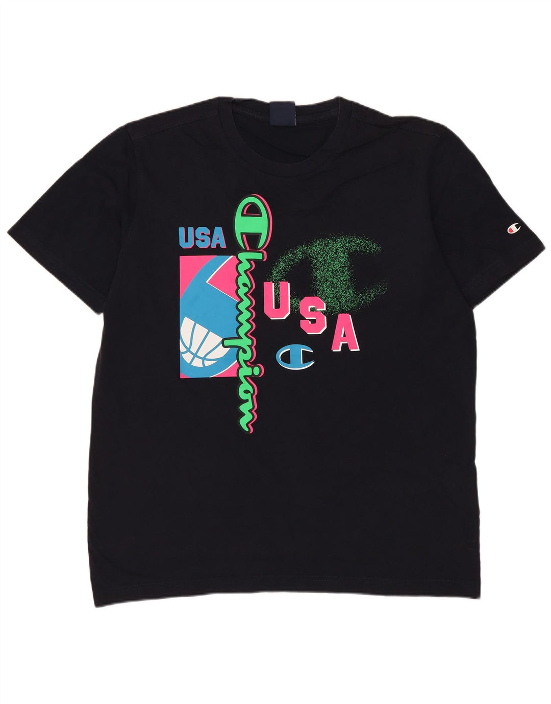 Camiseta masculina Champion Graphic Top Médio Algodão Azul Marinho