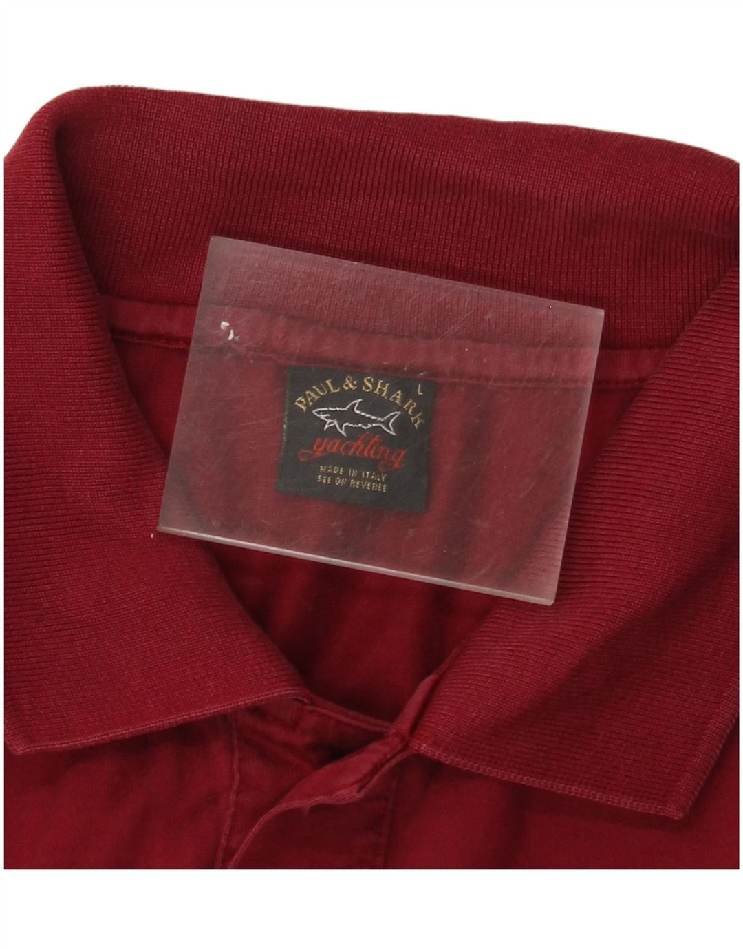 PAUL & SHARK Camisa polo masculina para iate grande Borgonha