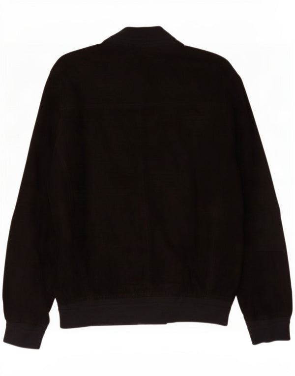 Jaqueta bomber masculina de camurça Project Classico UK 40 grande couro preto