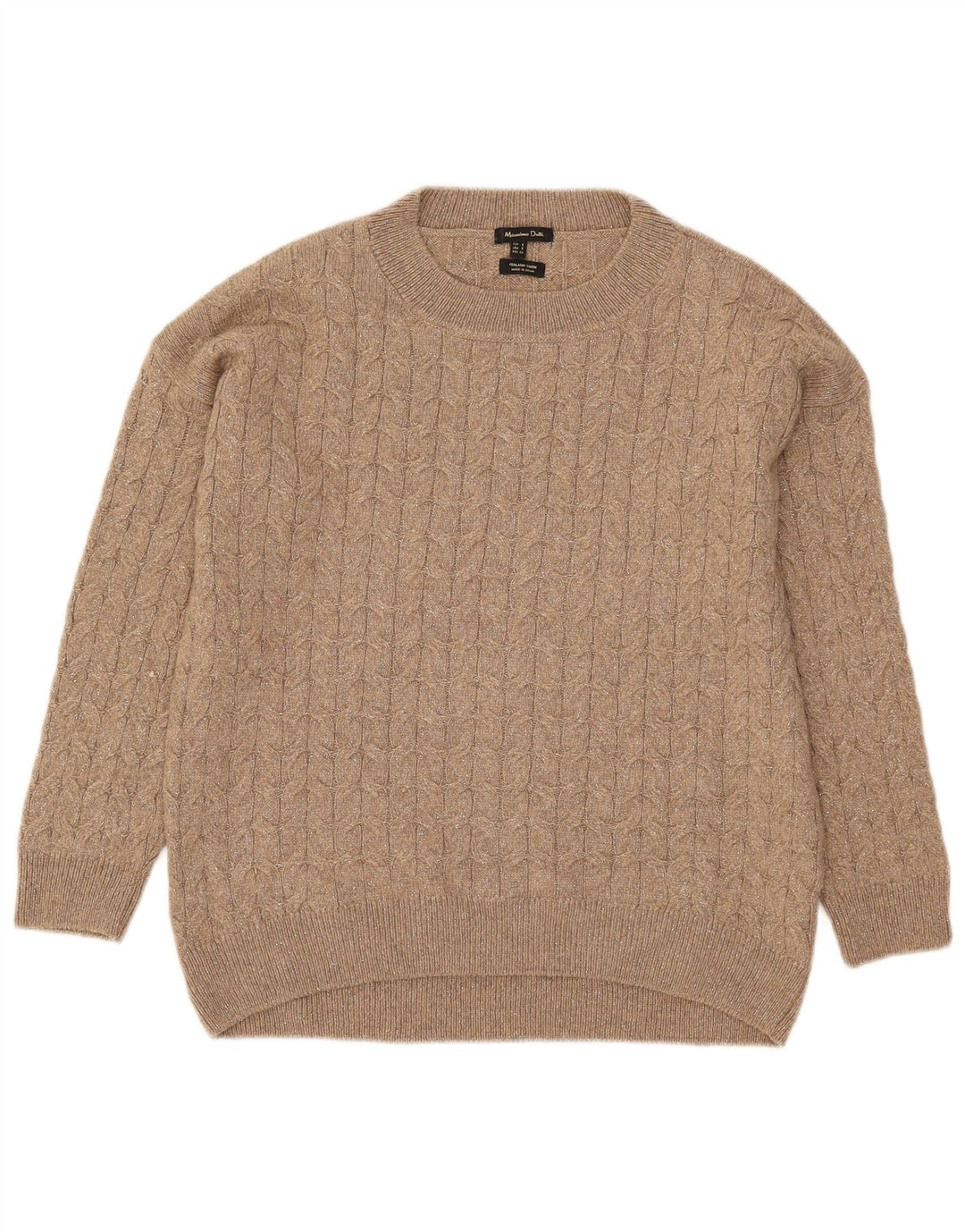 Suéter feminino Massimo Dutti com gola redonda grande, Reino Unido 10, pequeno, cinza