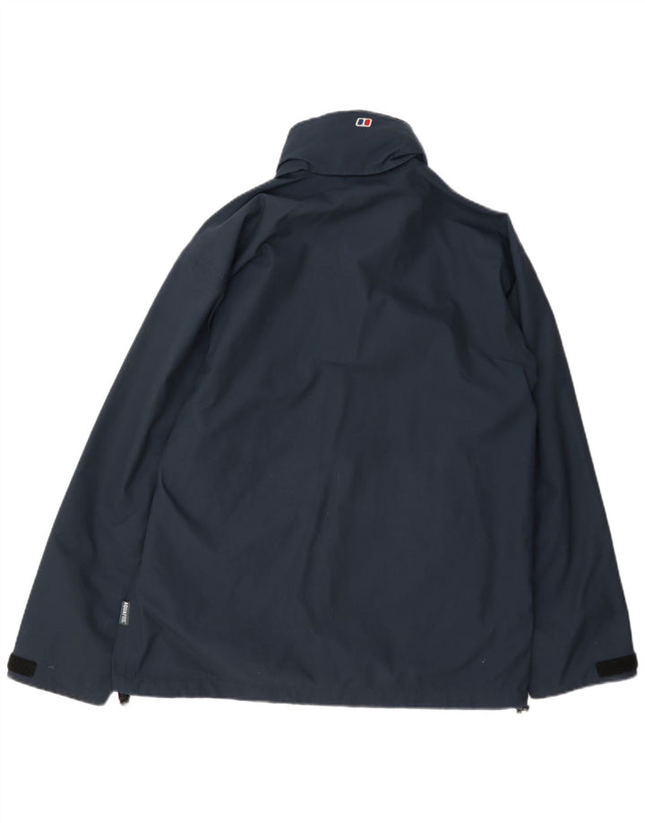 Jaqueta de chuva com capuz para meninos Berghaus 11-12 anos azul marinho nylon