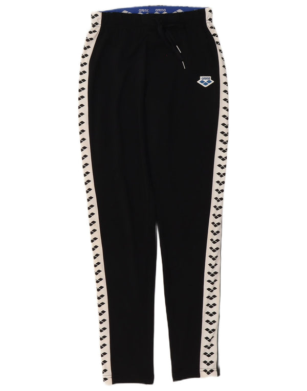 Arena Calça feminina de treino gráfico UK 10 Small Black Colourblock