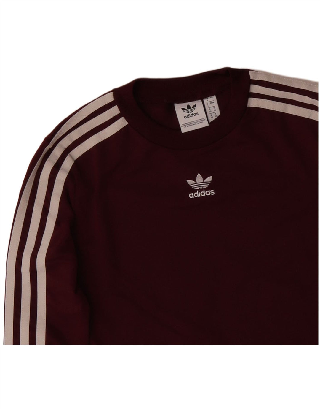 Bodysuit feminino de manga comprida ADIDAS UK 8 pequeno poliéster cor de vinho