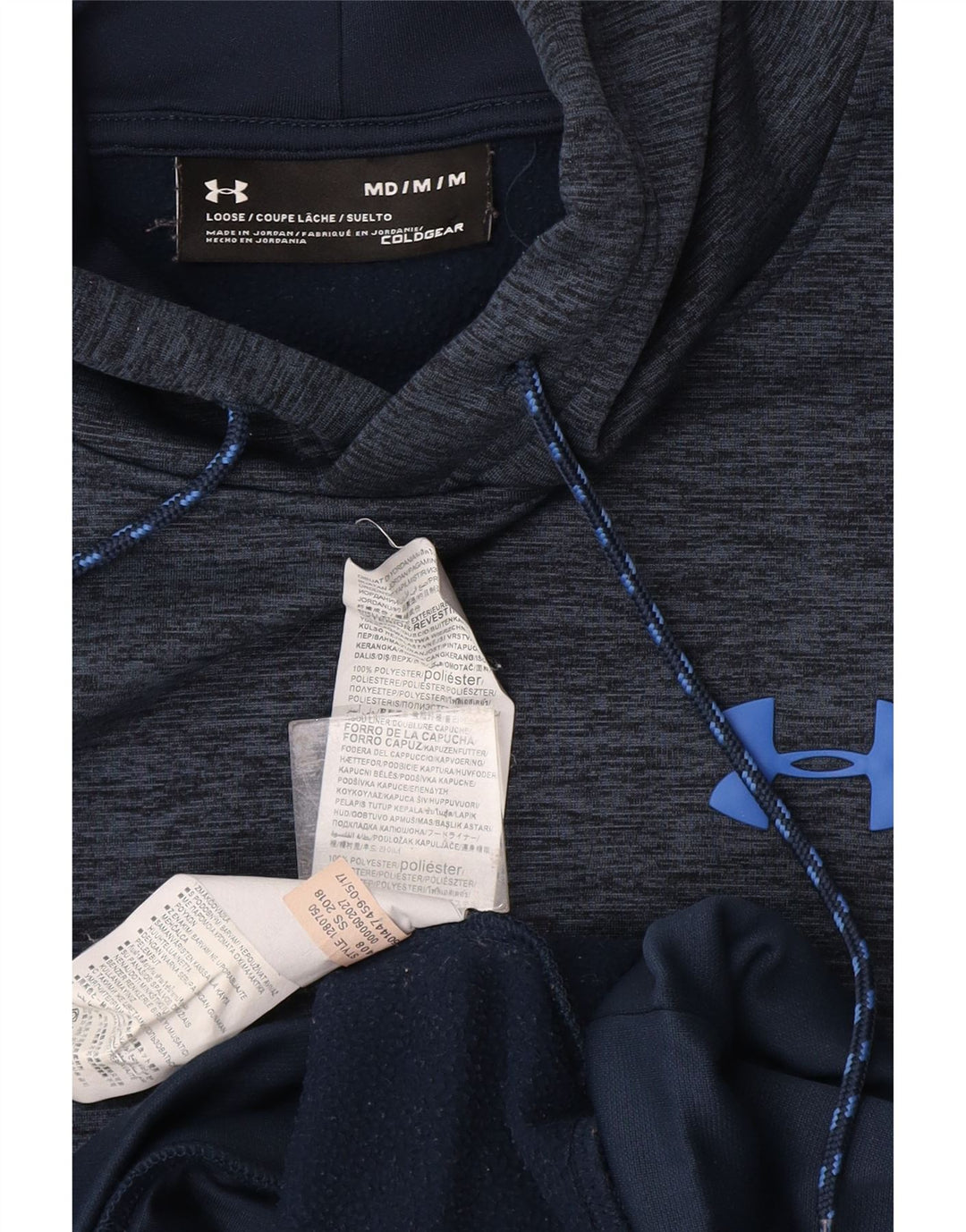 Under Armour masculino Cold Gear moletom com capuz médio azul marinho salpicado