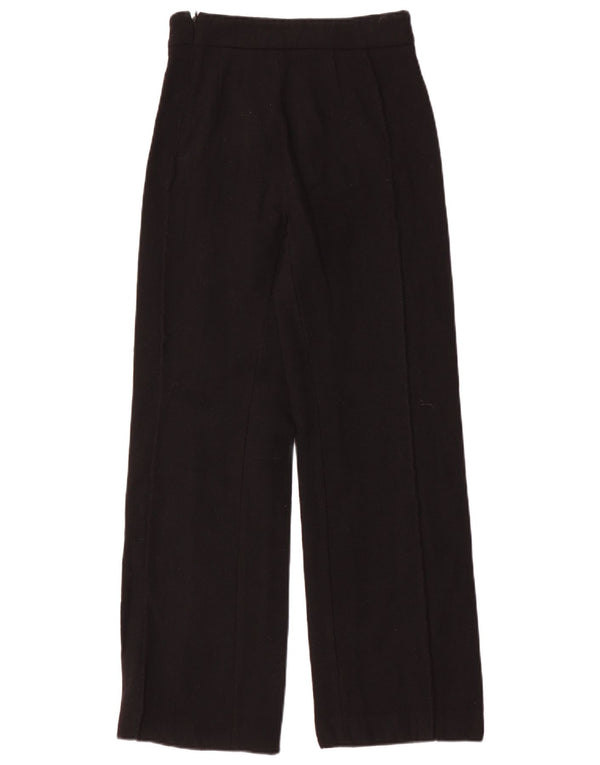 Calça casual feminina vintage de perna larga IT 40 pequena W26 L30 preta