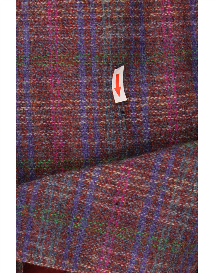 Saia midi feminina Pitlochry Reino Unido 14 médio W30 lã xadrez multicolorida