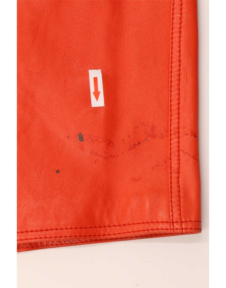Saia de couro feminina vintage pequena W26 vermelha