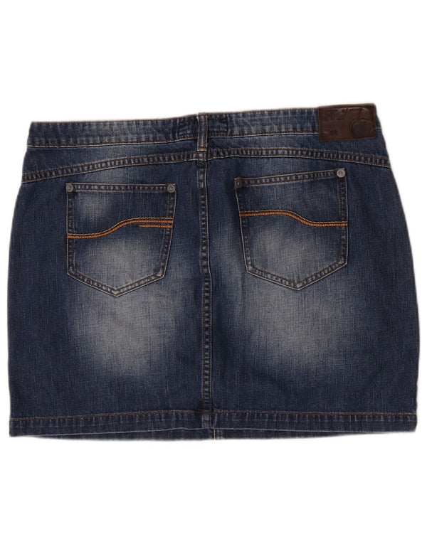 Mini saia cargo feminina Fat Face jeans W36 XL algodão azul
