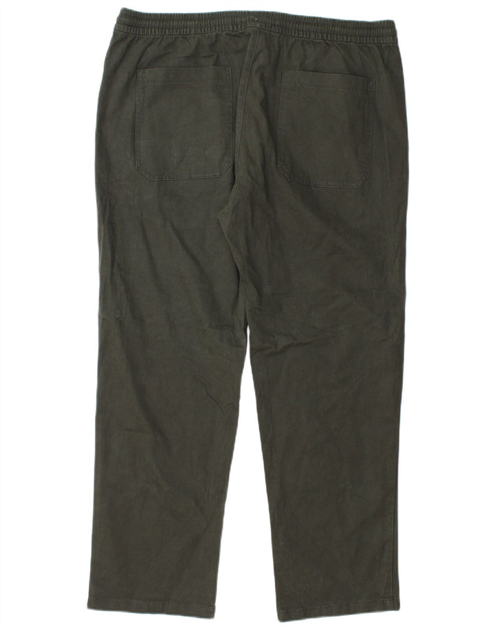 Calça chino reta masculina Marks & Spencer W38 L29 verde