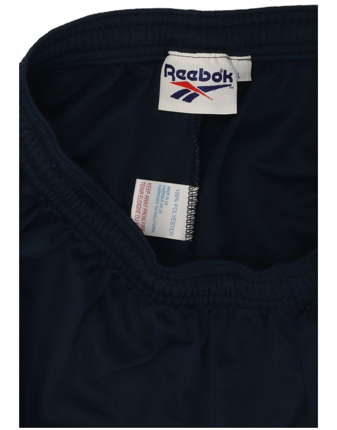 Shorts esportivos gráficos masculinos Reebok grandes poliéster azul marinho