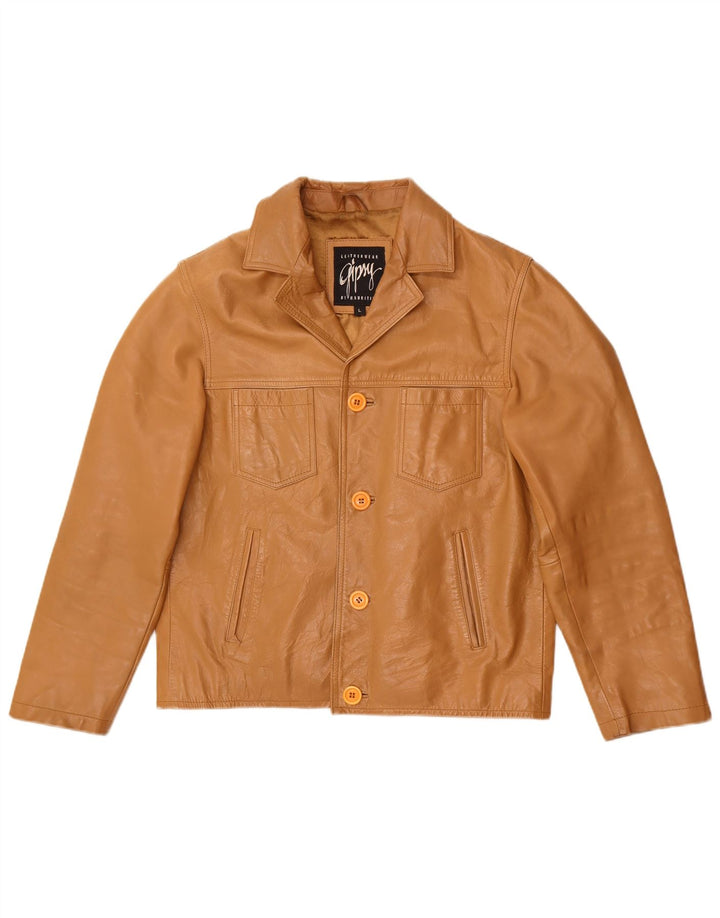 Jaqueta de couro masculina Gipsy UK 40 grande couro marrom