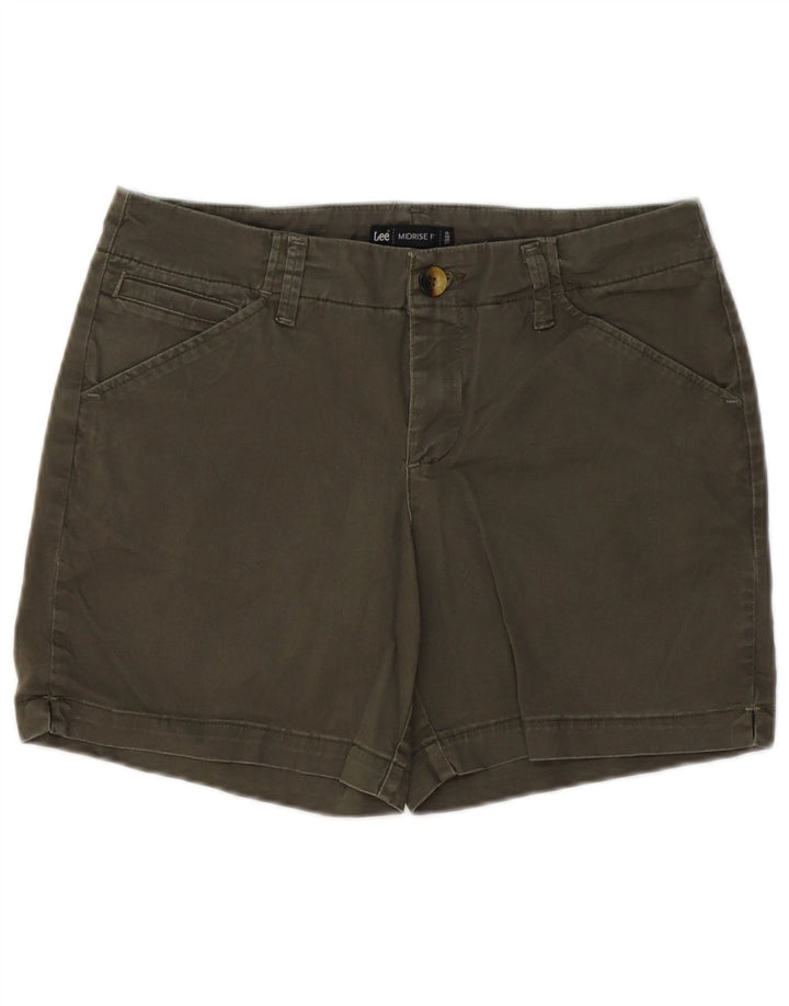 LEE Shorts feminino casual de cintura média US 6 médio W30 algodão cáqui