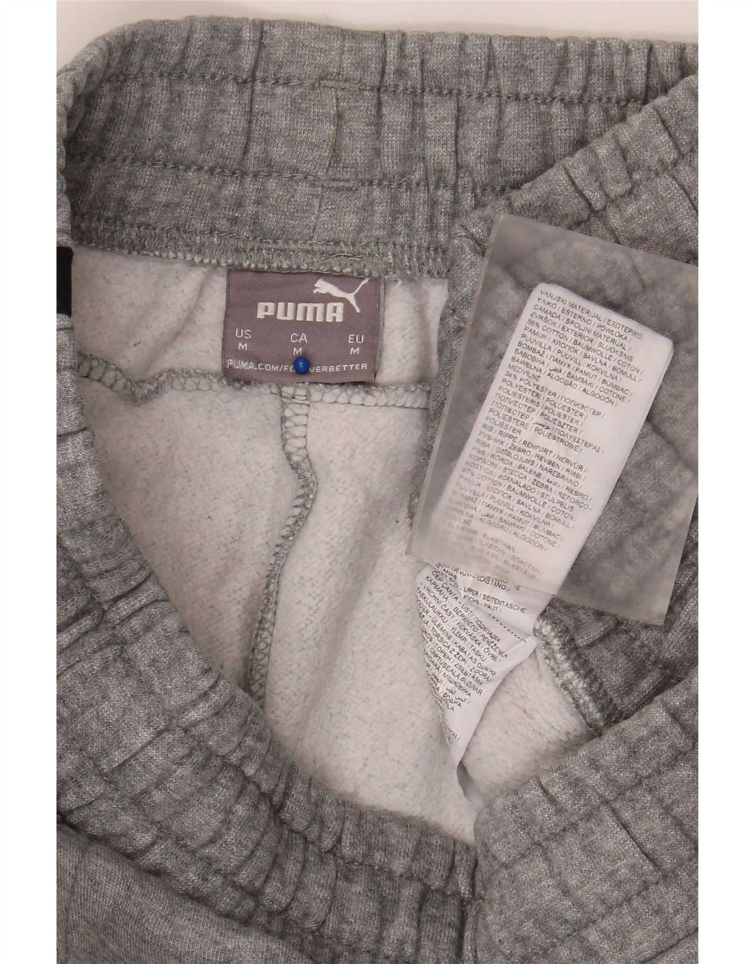 Calça de treino masculina Puma Joggers cinza médio algodão manchado