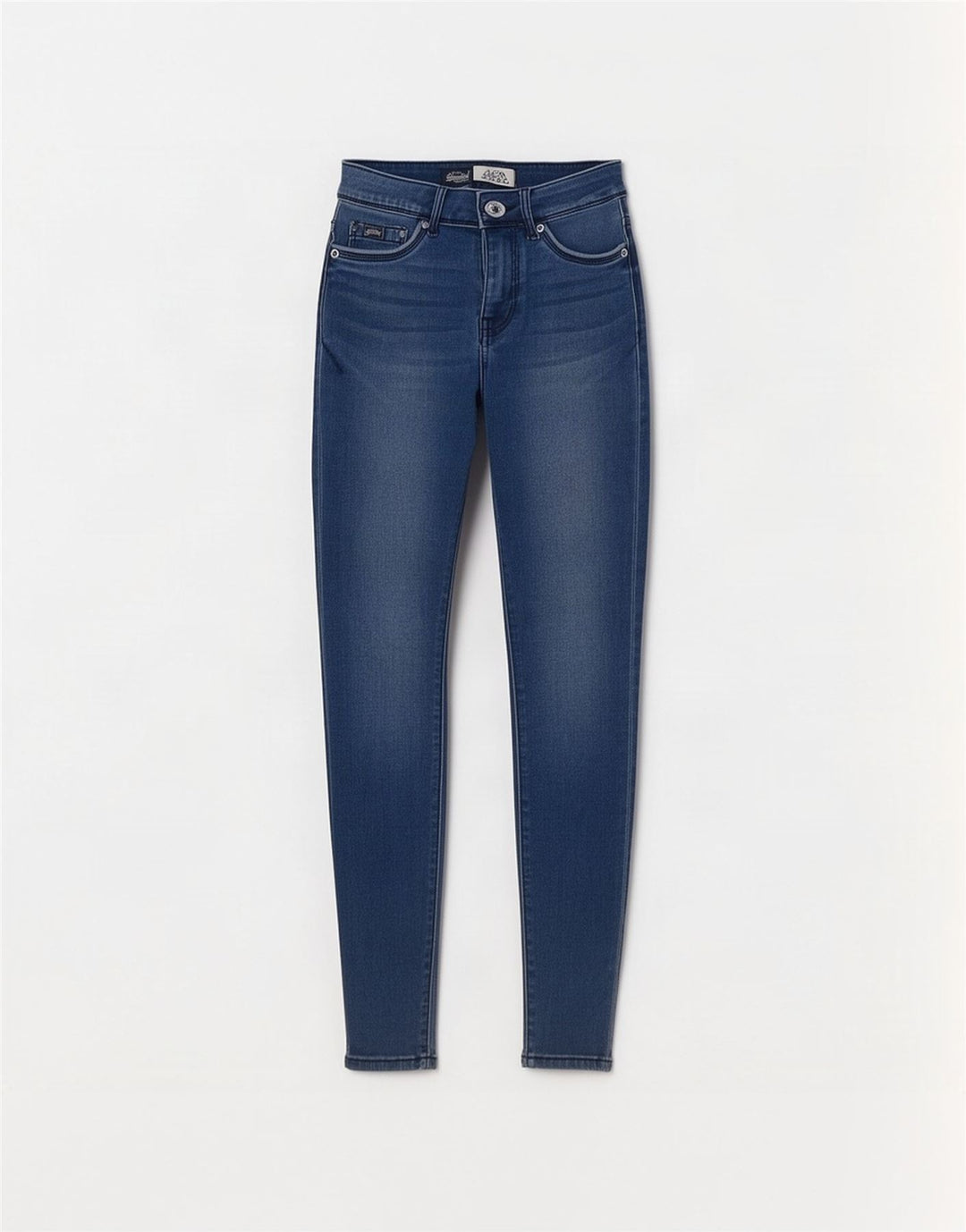 Superdry Feminino Alexia Jegging Jeans W27 L32 Azul Algodão
