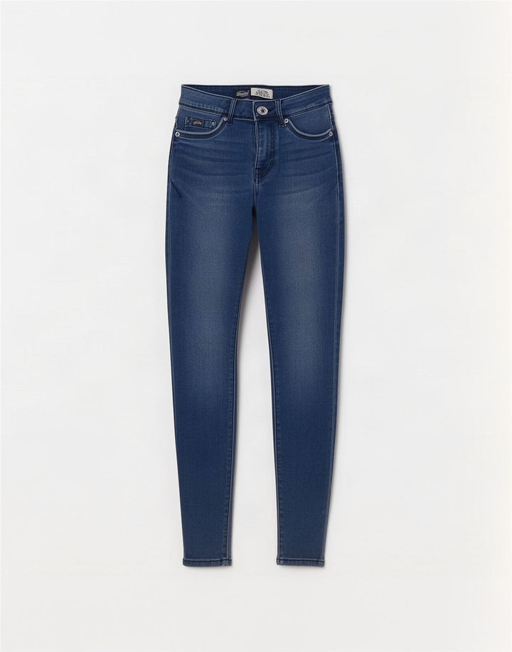 Superdry Feminino Alexia Jegging Jeans W27 L32 Azul Algodão