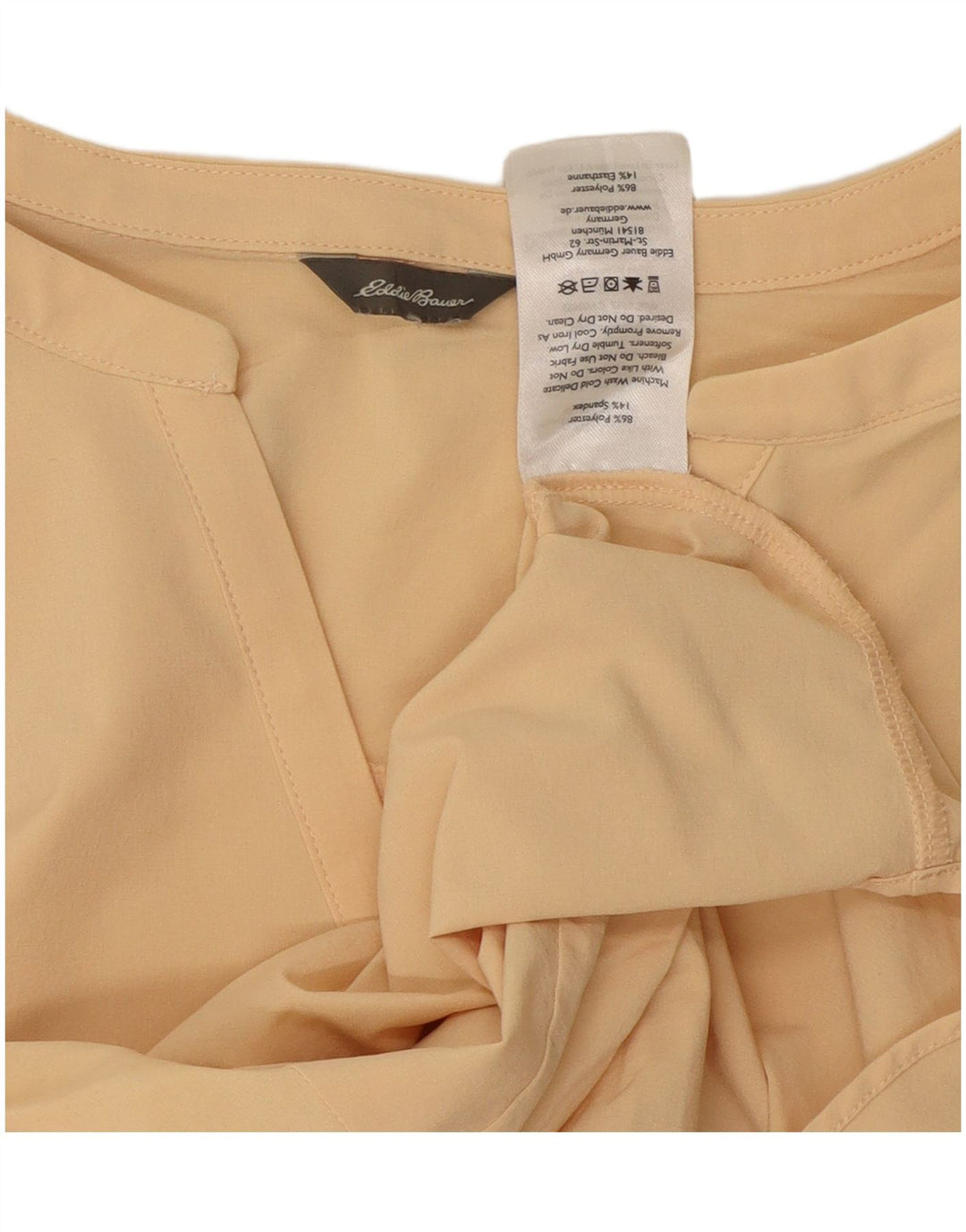 Blusa feminina sem mangas EDDIE BAUER UK 18 XL bege poliéster