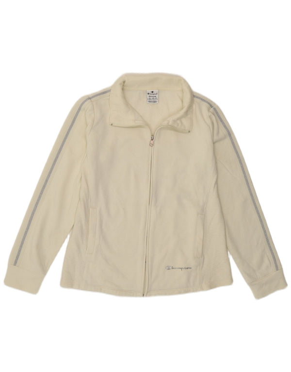 Champion Womens Tracksuit Top Jacket UK 14 Médio Off White
