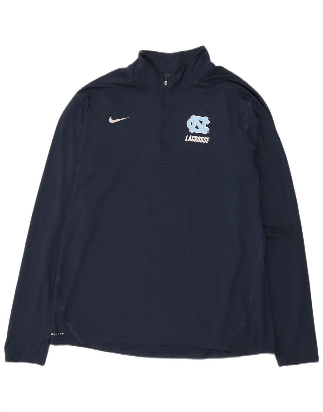 Nike Mens Dri Fit Graphic Zip Neck Pulôver Treino Top XL Azul Marinho