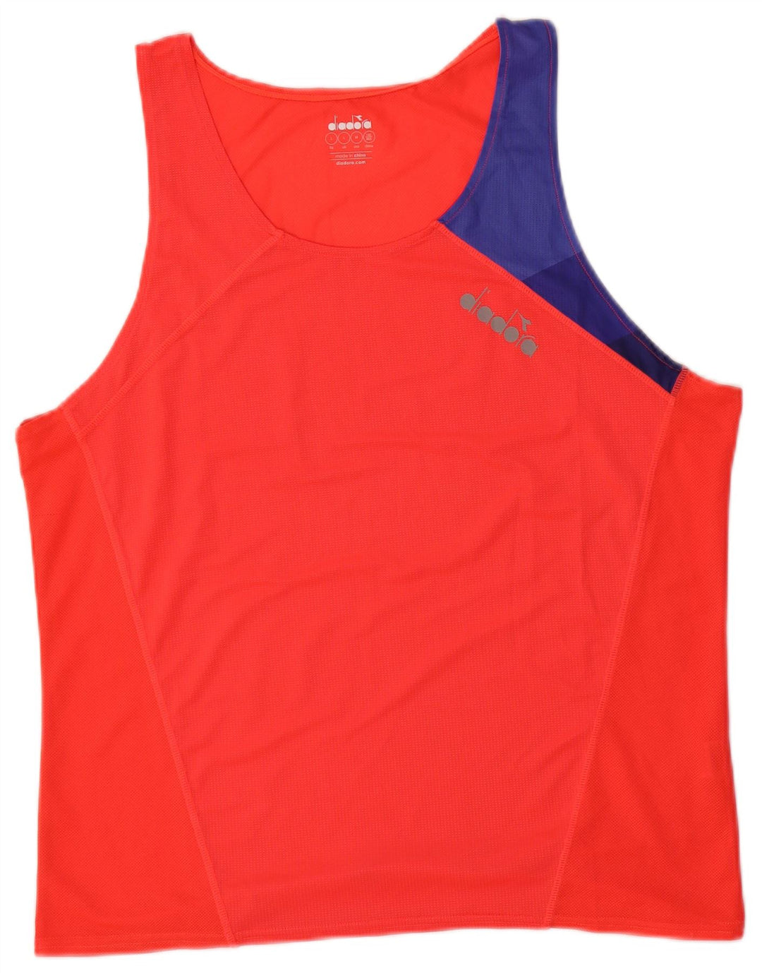 Top colete feminino DIADORA UK 16 grande poliéster colorblock vermelho