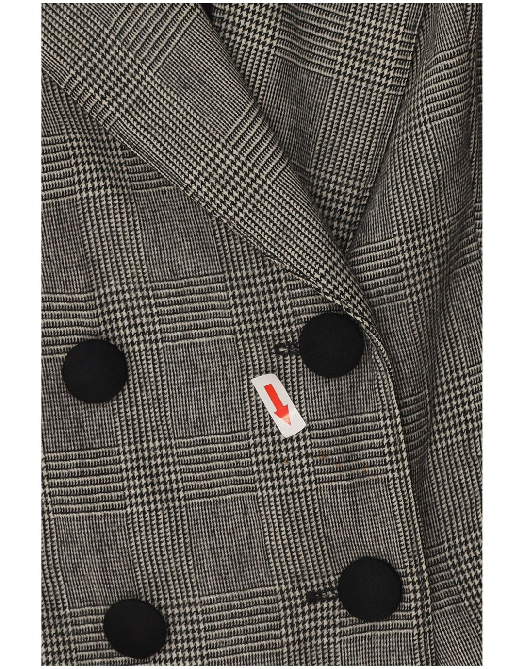Jaqueta blazer feminina vintage de manga comprida Reino Unido 18 XL cinza houndstooth