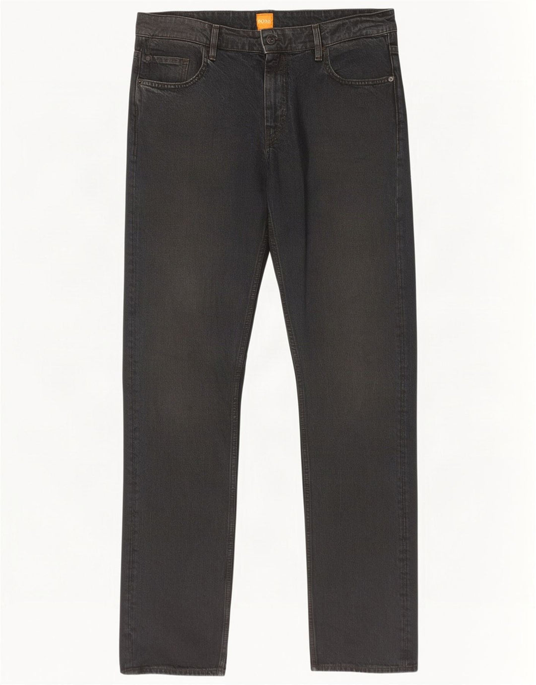 Hugo Boss Mens Straight Jeans W34 L34 Algodão Preto