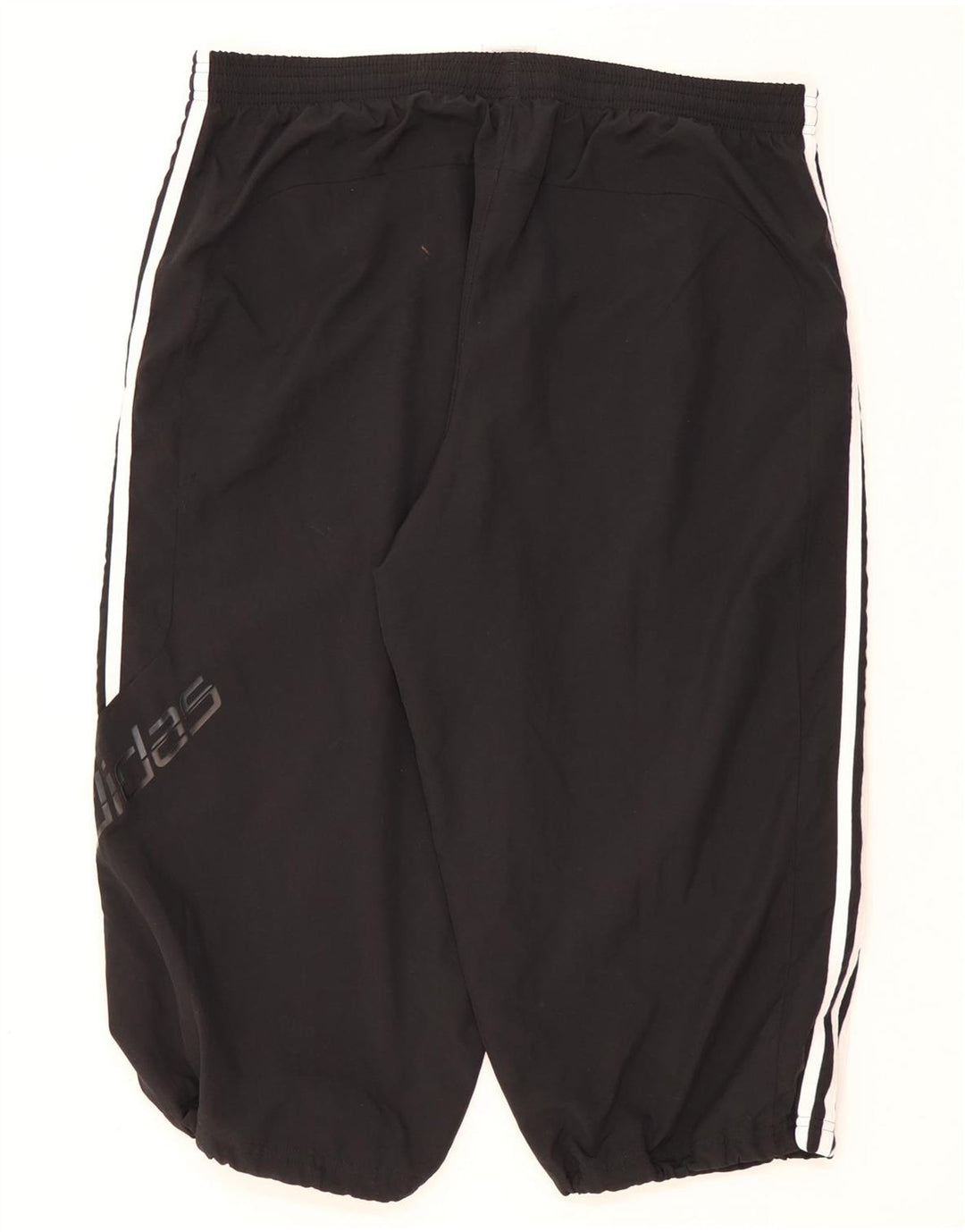 Adidas masculino gráfico capri calças de treino joggers grande poliéster preto