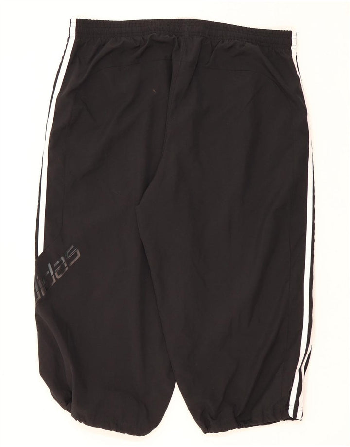 Adidas masculino gráfico capri calças de treino joggers grande poliéster preto