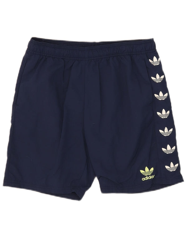 Shorts esportivos gráficos Adidas meninos 13-14 anos azul marinho poliamida