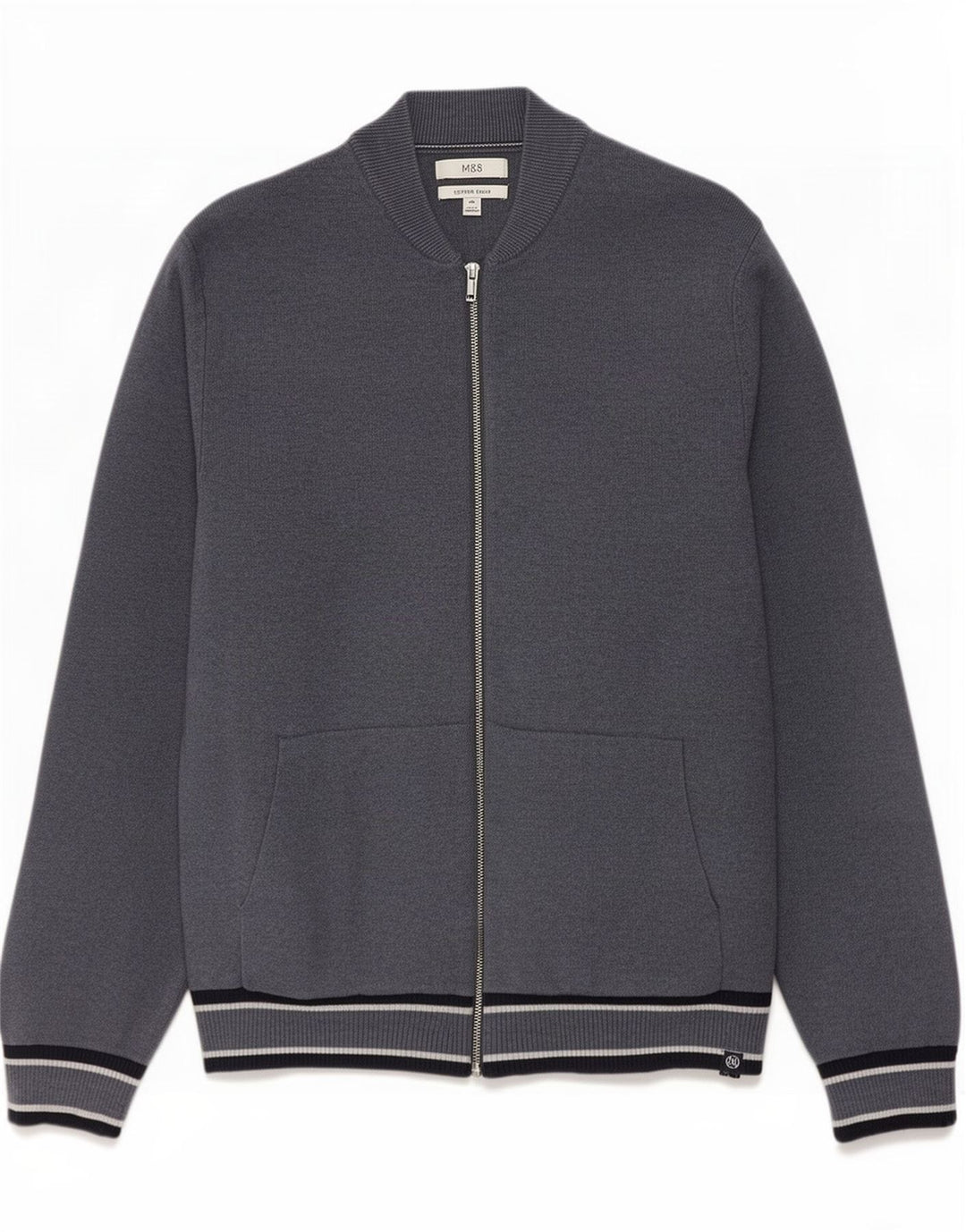 Suéter cardigã masculino Marks & Spencer 2XL poliéster listrado azul