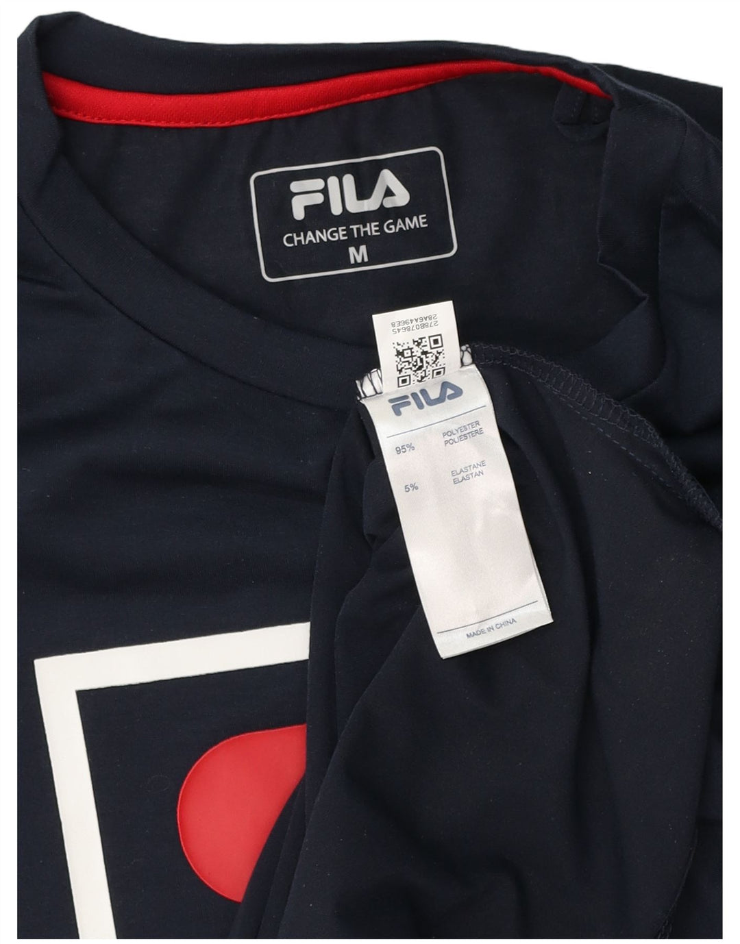 Fila Mens Graphic T-Shirt Top Médio Poliéster Azul Marinho