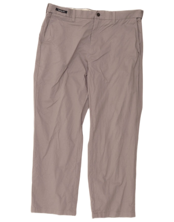 Calça chino reta masculina Marks & Spencer Blue Harbor W36 L29 cinza