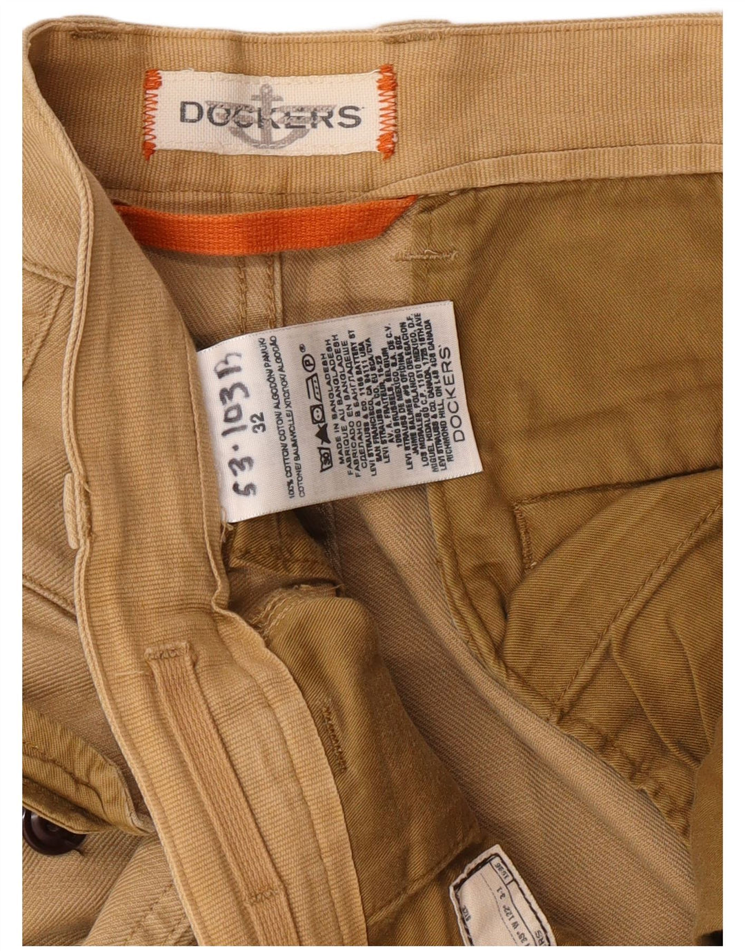 Shorts cargo masculino DOCKERS W32 algodão bege médio