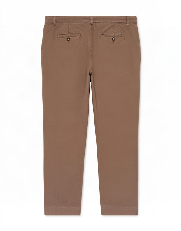 Calça cortada reta feminina Fat Face UK 12 médio W34 L25 algodão cinza