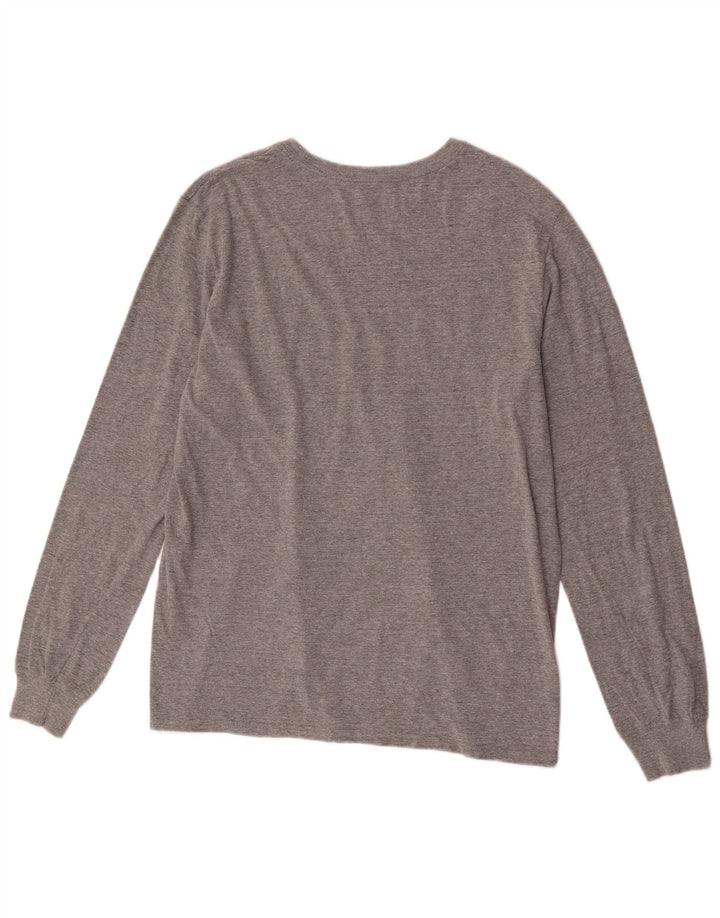 Top gráfico masculino Nike Athletic Cut manga comprida grande algodão cinza