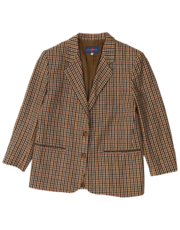 Jaqueta blazer feminina Les Copains com 2 botões IT 44 médio marrom houndstooth