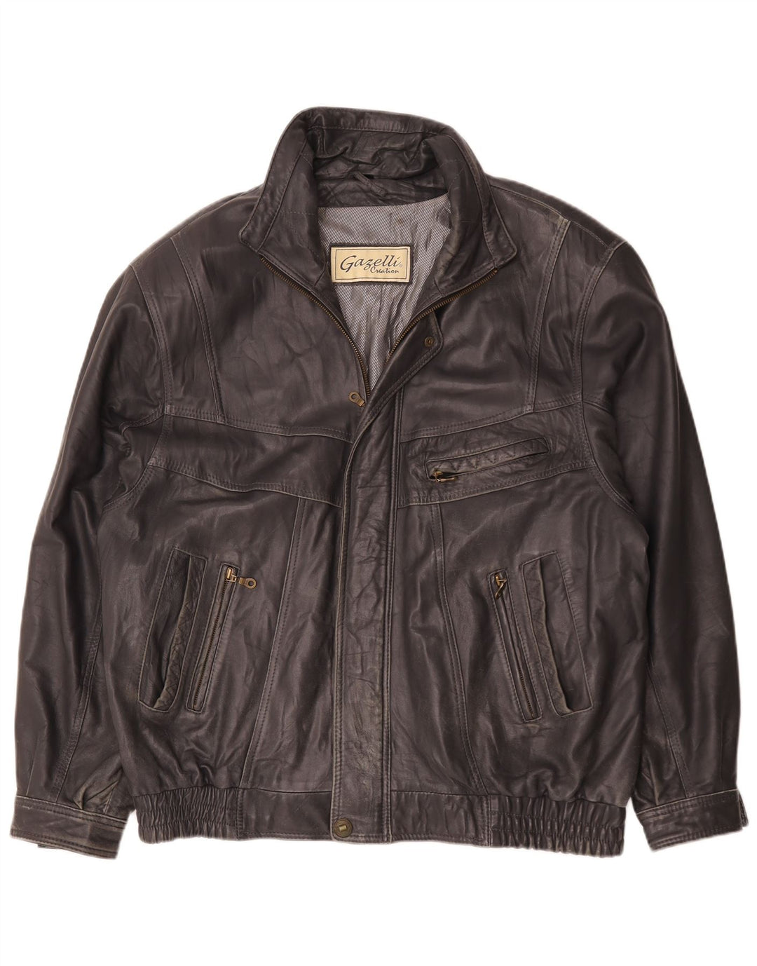 Jaqueta de couro masculina Gazelli UK 44 2XL preta