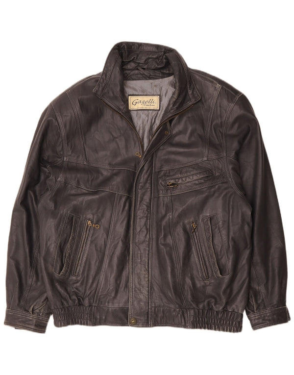 Jaqueta de couro masculina Gazelli UK 44 2XL preta