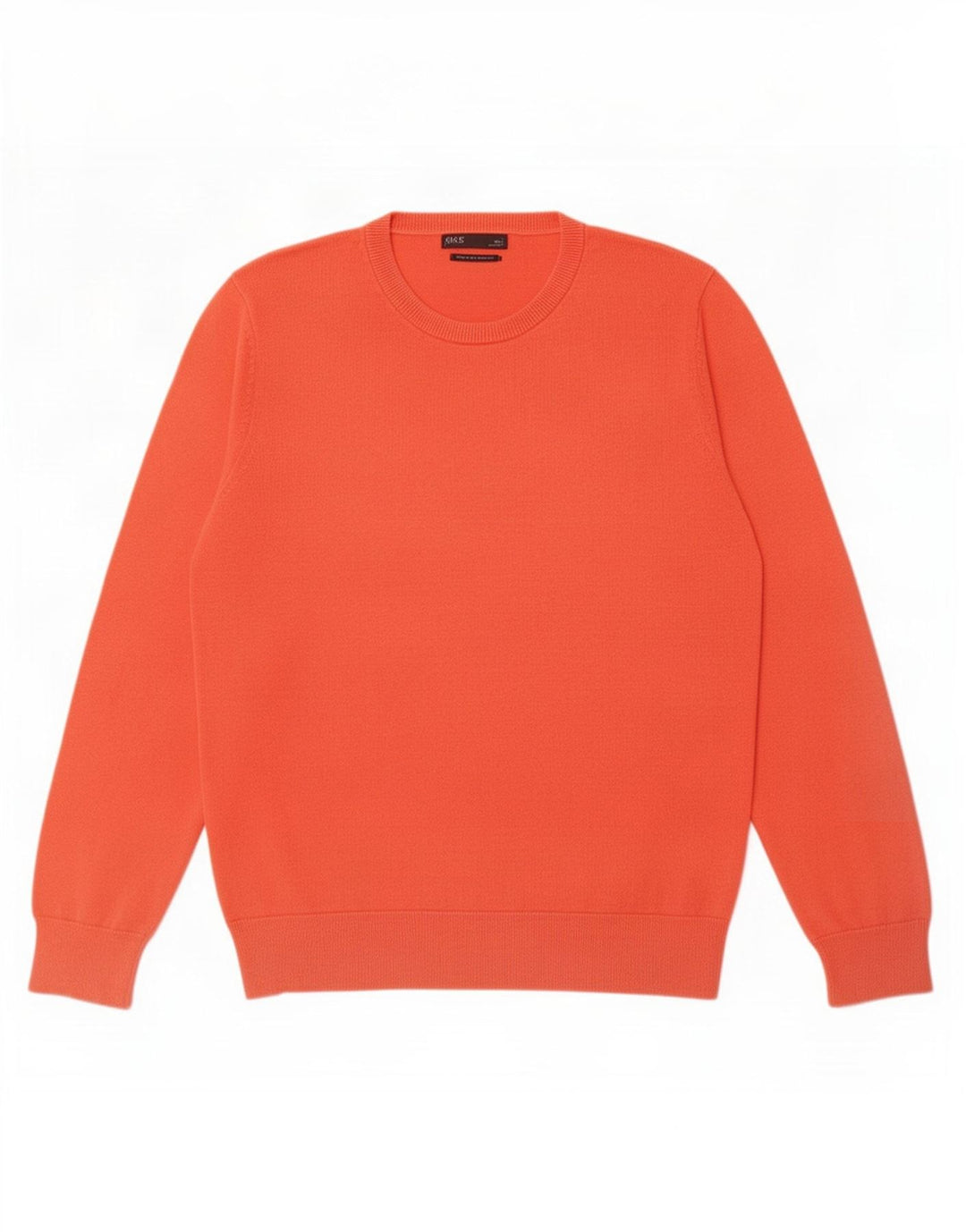 Suéter masculino Marks & Spencer com gola redonda, grande laranja