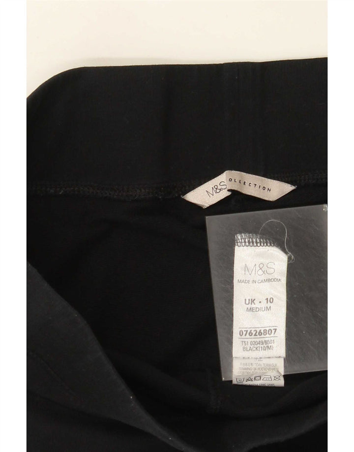 Calça de treino feminina Marks & Spencer Reino Unido 10 pequeno algodão preto
