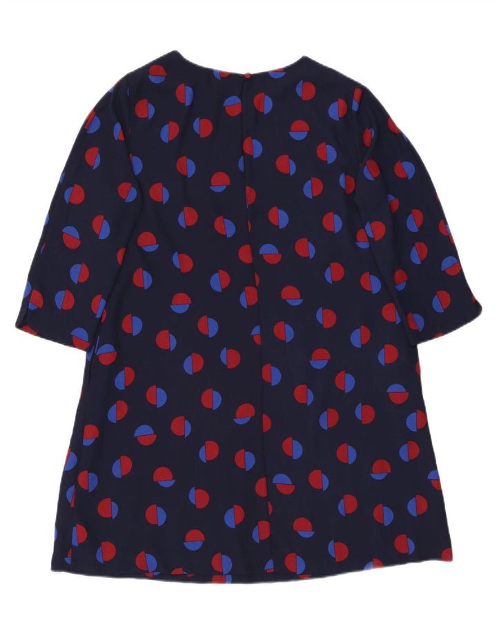 Vestido feminino Phase Eight manga 3/4 Reino Unido 14 grande azul marinho manchado