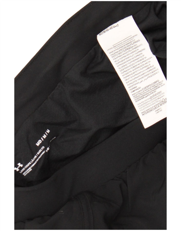 Shorts esportivos femininos Under Armour Loose Fit UK 14 poliéster preto médio