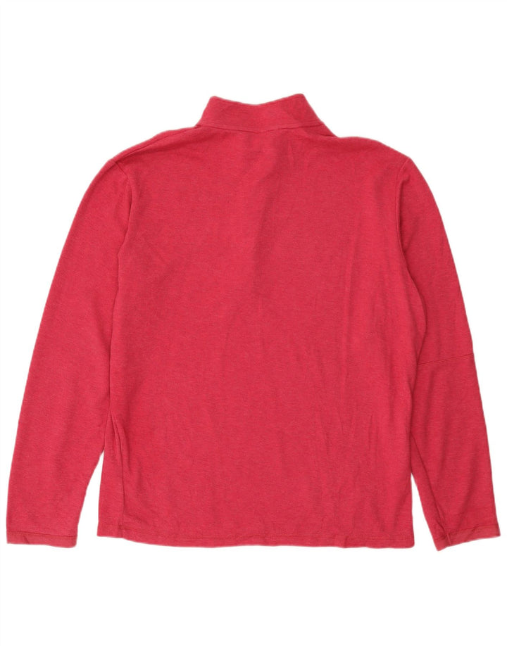 ADIDAS Mens Zip Neck Pullover Treino Top Médio Algodão Rosa