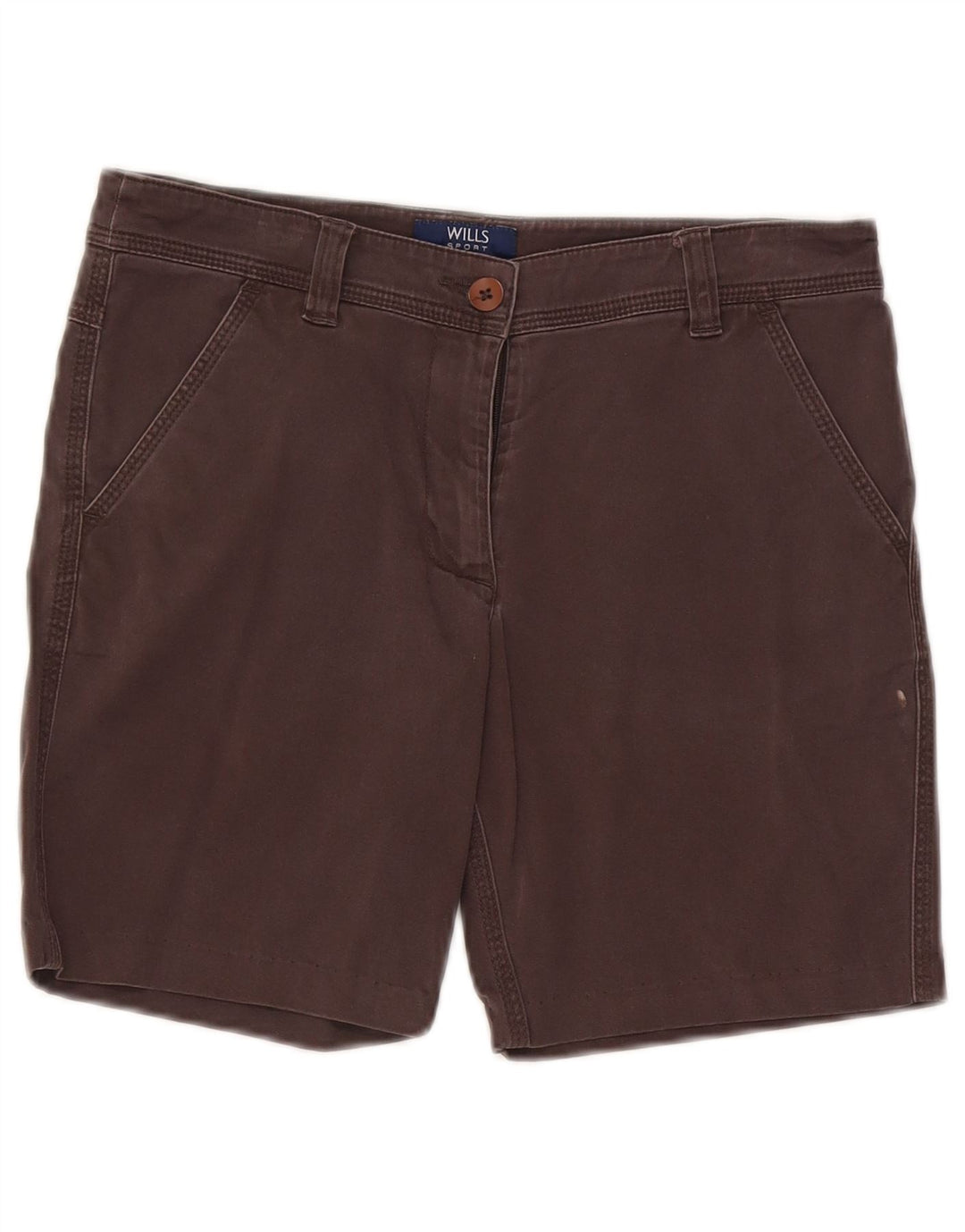Shorts Chino feminino vintage W28 algodão cinza médio
